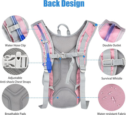 Zavothy Hydration Backpack with 2L Hydration Bladder Water Backpack for Hiking Hydration Pack for Running Cycling Hiking