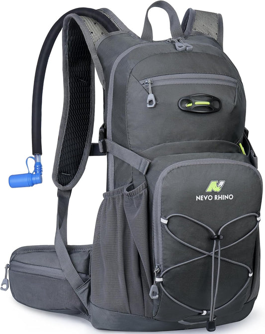 N NEVO RHINO Hydration Backpack, 18L Multipurpose Hiking Backpack with 3L Water Bladder, Water Backpack Insulated Hydration Pack Ideal for Hiking and Cycling