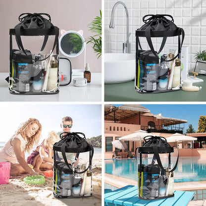 Clear Toiletry Bag, Travel Toiletry Bag for Women, TSA Approved Claer Bag, Waterproof Clear Makeup Bag Cosmetic Pouch, Transparent Makeup Organizer, Carry on Airport Airline Compliant