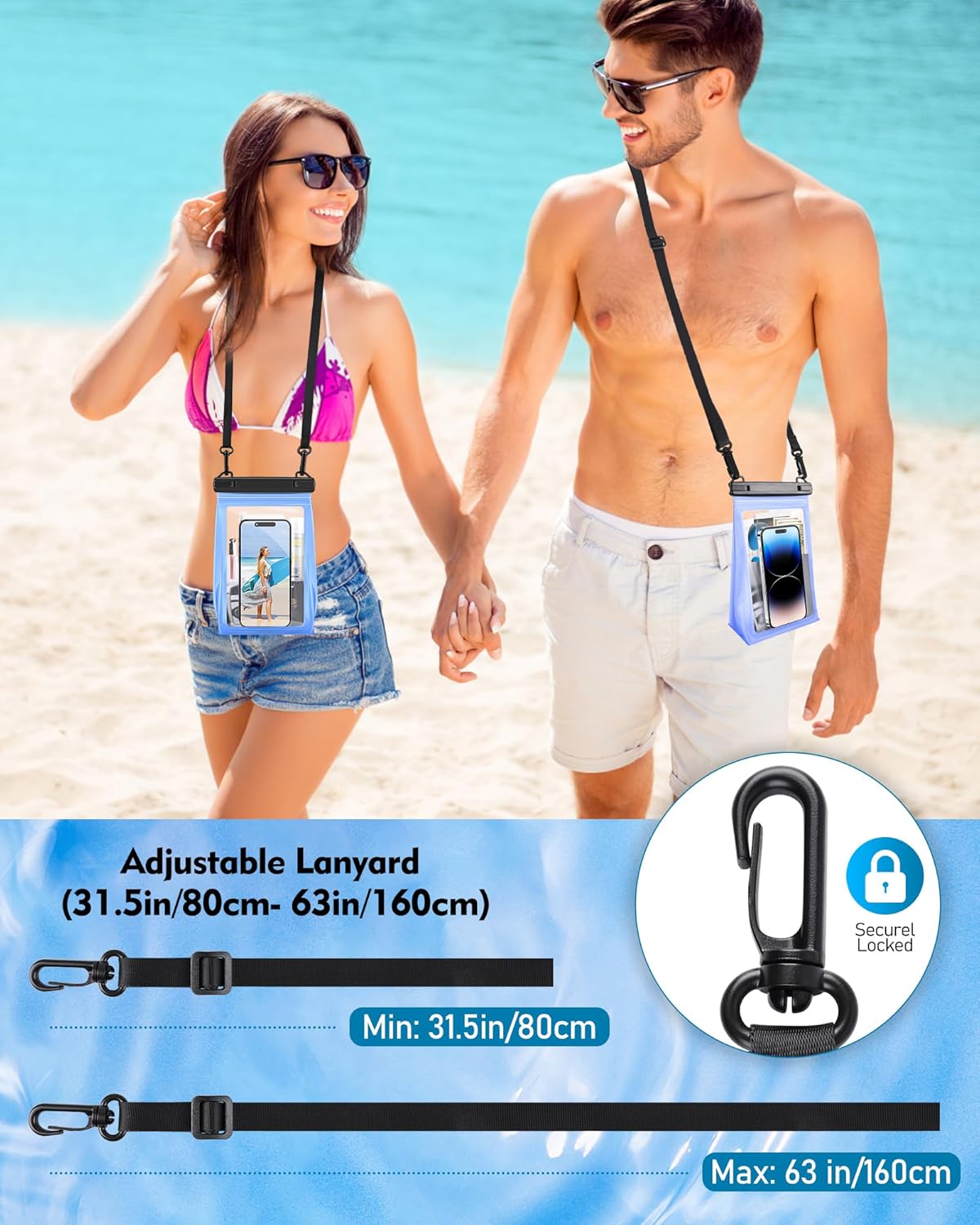 Large Waterproof Phone Pouch, Floating Dry Bag for iPhone 15 14 13 12 11 Pro Max Galaxy S22 S21 Waterproof Bag Sunscreen Glasses Storage Universal Dry Pouch for Swimming Rafting Boating