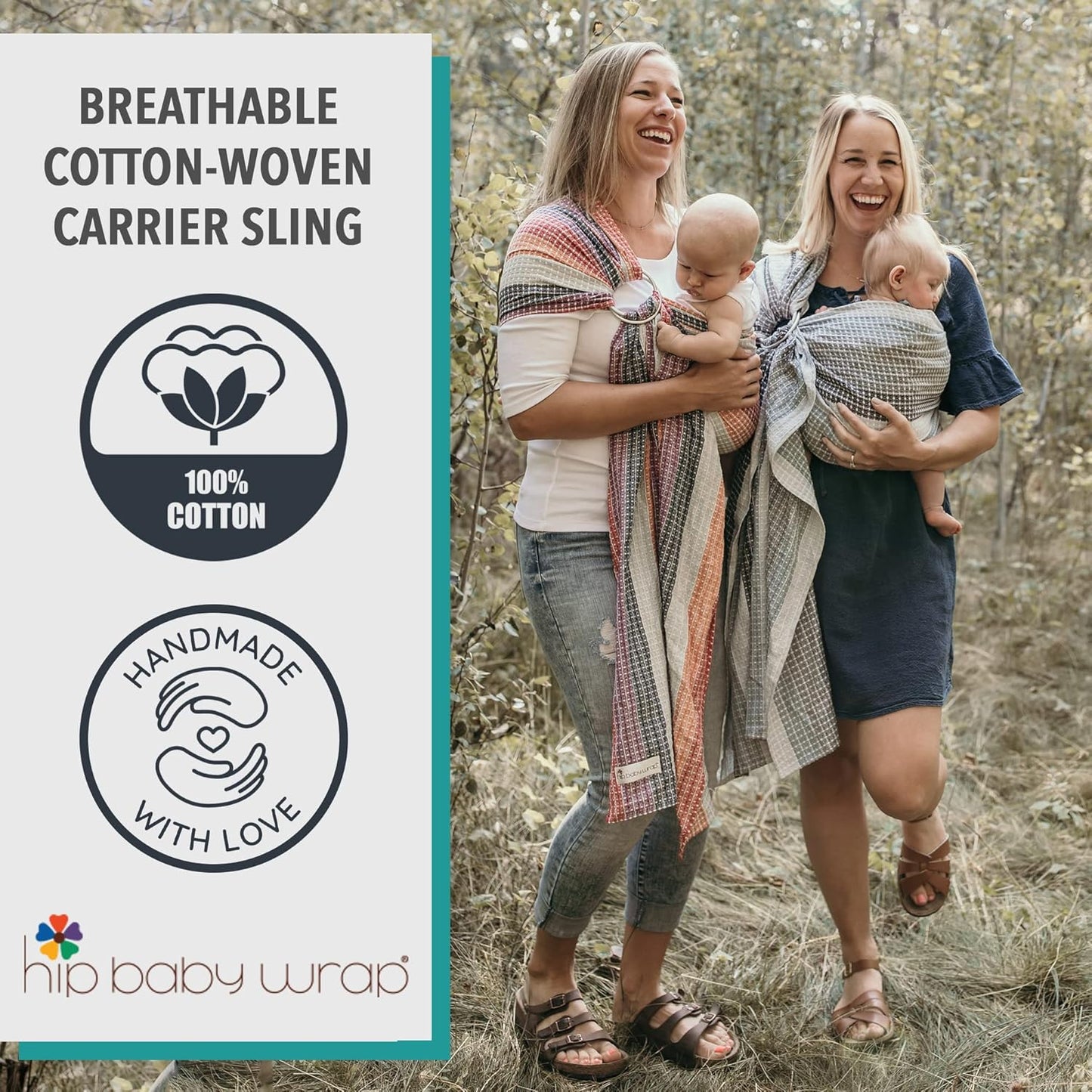 Hip Baby Wrap Ring Sling Baby Carrier for Infants and Toddlers - Beautiful, 100% Soft Cotton Baby Wraps Carrier for Babies 8-35 lbs - Perfect Baby Shower Gifts Moms and Dads - Nursing Cover (Sky)