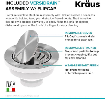 KRAUS Bellucci 32” in. Undermount Workstation Granite Kitchen Sink in Metallic - Image 10