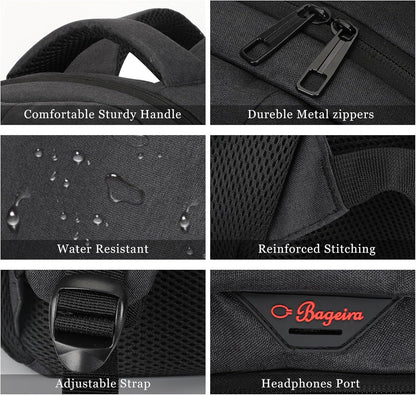 17.3 Inch Laptop Backpack, School Backpacks for teen boys, College High School Backpack. Travel Backpacks with usb Charging Port for Women Men. Anti-theft Waterproof Work Bookbags, Black