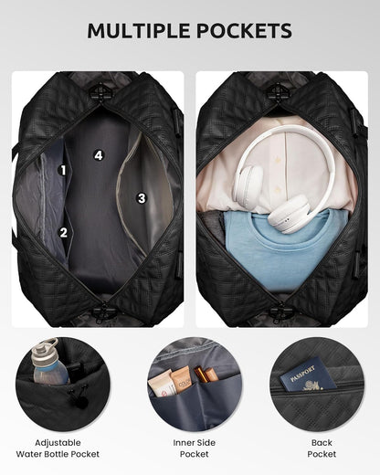 Unique Women Gift-Birthday Gifts for 6 7 8 9 10 11 12 13 14 Year Old Girls-Duffle Bag with Shoe Compartment, Weekender Bags, Overnight Bag, Travel Bags with Makeup Pouch (Letter B)