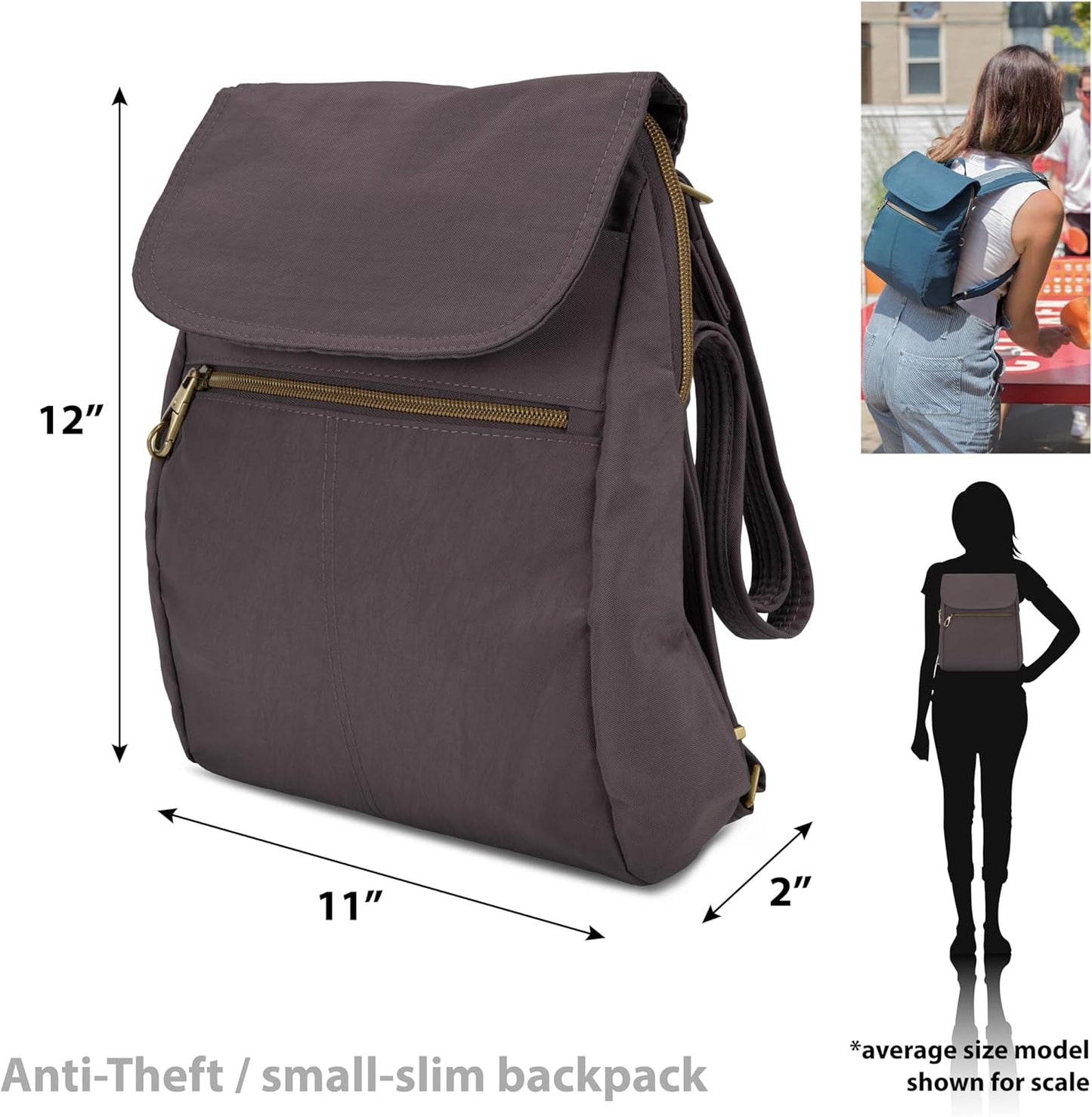Travelon Anti-Theft Signature Slim Backpack