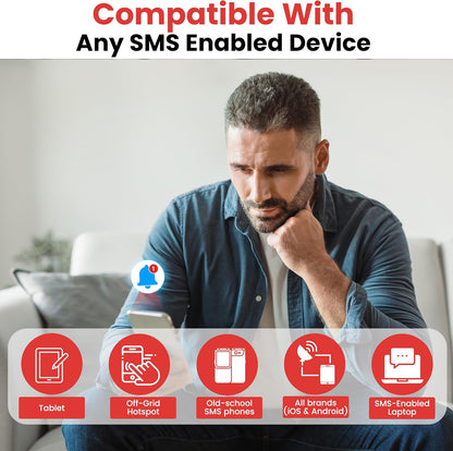 Kini SafeAlert WiFi Motion Sensor Alarm | Real-Time SMS Notification | Wireless Motion Detector for Gun Safes, Cabinets, Home, Apartments, Office | Easy Install, No Subscription, Rechargeable Battery