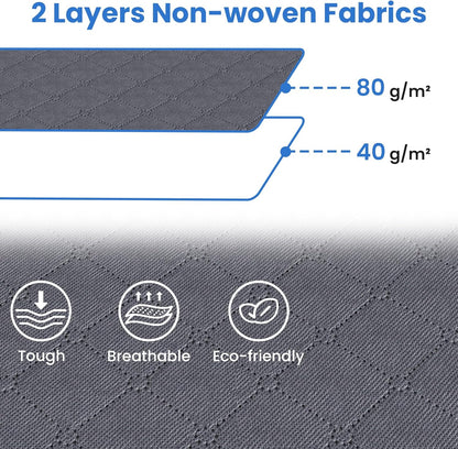 Fab totes 3-Pack Clothes Storage, Foldable Blanket Storage Bags, Containers for Organizing Bedroom, Closet, Clothing, Comforter, Organization with Lids and Handle, Grey