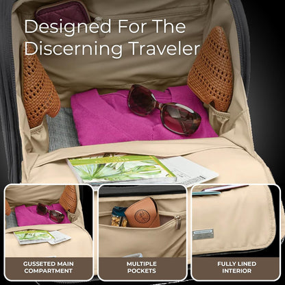 Briggs & Riley Cabin Spinner - Carry On Luggage for Travel, Suitcases with Wheels, Softside Rolling Bag for Men & Women, Fits Under Plane Seat, Interlocking Handle - Baseline Collection, Steel Gray