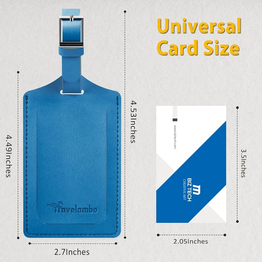 8 Pack Leather Luggage Travel Bag Tags by Travelambo