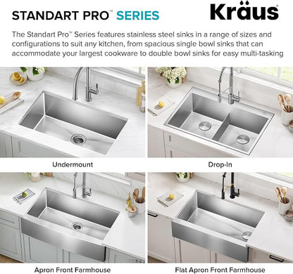 KRAUS Standard PRO 23-Inch 16 Gauge Undermount Single Bowl Stainless Steel - Image 16