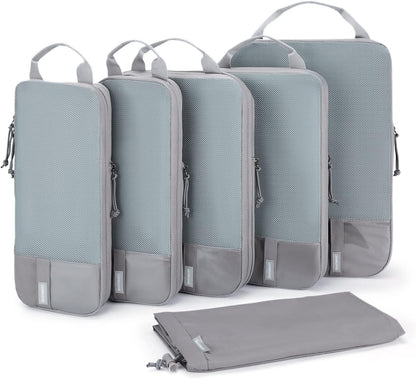 BAGSMART 6 Set Compression Packing Cubes - Lightweight Travel Essentials, Durable Luggage Organizer