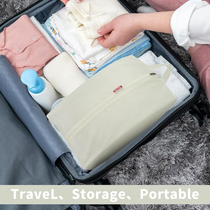 6pcs Portable Shoe Organizer, Travel Pouches with Zipper, Golf Shoe Bags, Clothes Bags, Soccer Cleats Bag Shoe Pouch for Gym, Waterproof, Odor-Resistant (White)