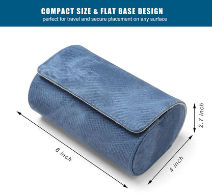 Longjet Watch Roll Travel Case for Men Portable Watches Organizer Box with Removable Velvet Pillow Holder (2 Slot Denim Blue)