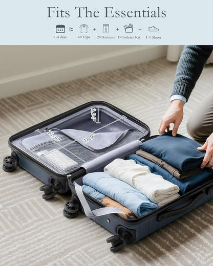 Coolife Luggage Sets 3 Piece, 20In Carry On Luggage with Spinner Wheels PC Hardside Suitcase Set with Travel Backpack (Teal blue, Backpack/TB/20)