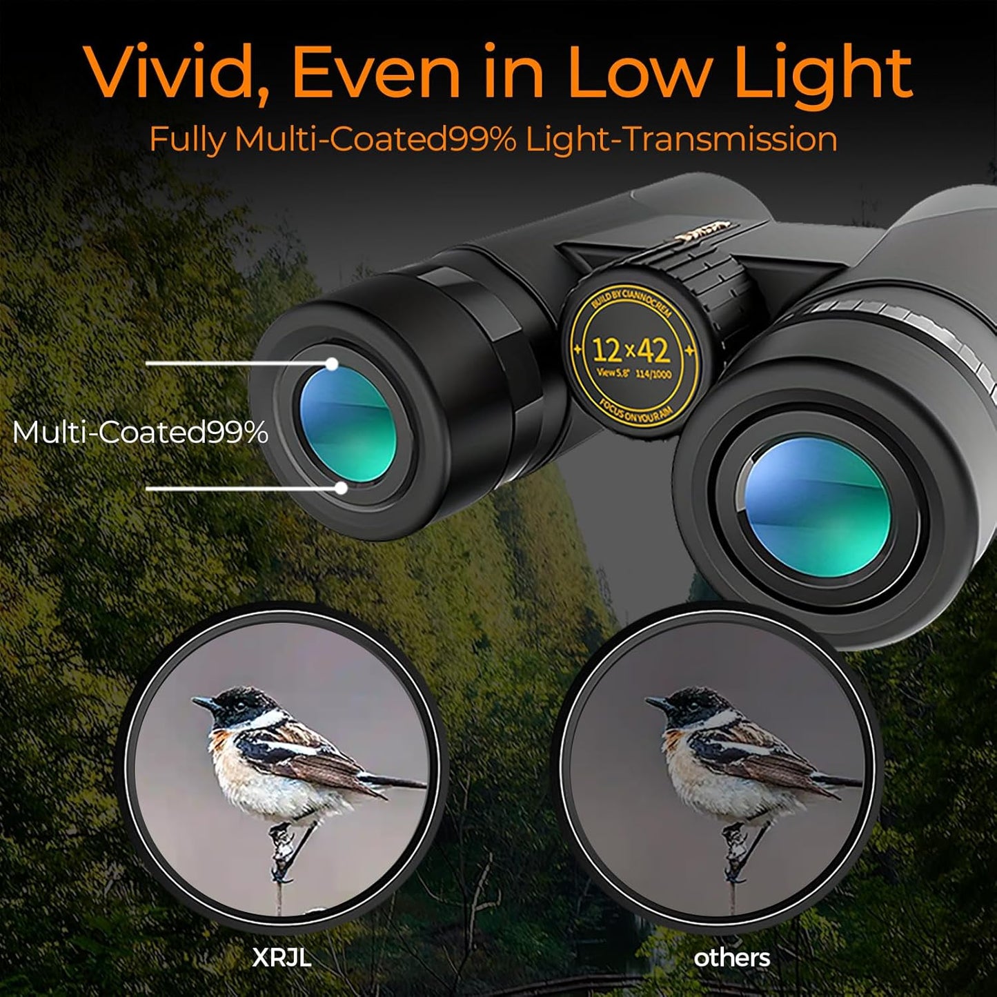 12x42 Binoculars for Adults High Powered with Phone Adapter,Build by Powerful Glasses Large View to Watch Football Games,a Travel,Hiking,Bird Watching,Survival and Hunting Gadgets for Men