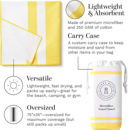 Laguna Beach Textile Co. Recycled Microfiber Quick Dry Beach Towel - Mojave Yellow