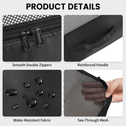 BAGAIL 6 Set Packing Cubes Luggage Packing Organizers for Travel Accessories-Black