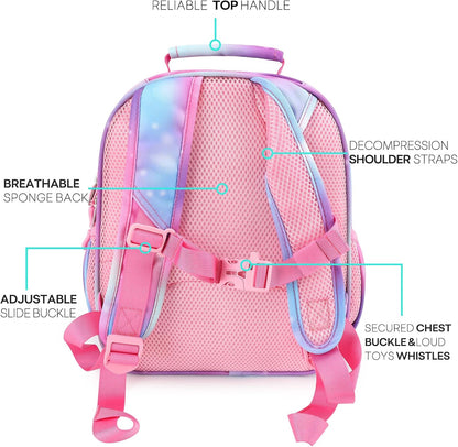 mibasies Girls Backpack for Elementary School, Kids Backpack for Girls 5-8 Unicorn Bangs