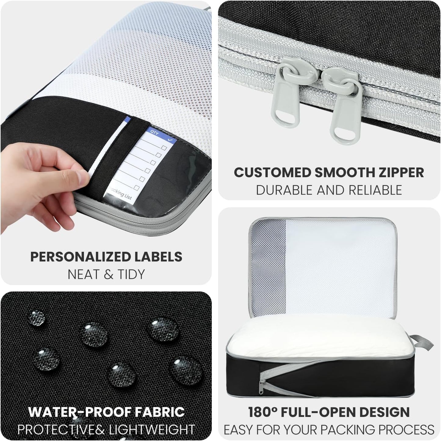 8 Set/6 Set/4 Set Compression Packing Cubes for Travel, Lightweight Vacation Travel Essentials, Travel Accessories for Suitcase Organizer Bags Set, Durable Luggage Organizer