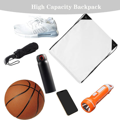 60 Pieces Drawstring Backpack Bags Sports Sackpack Bulk Cinch Gym Bag For Women Men Outdoor Sports Backpack（White）