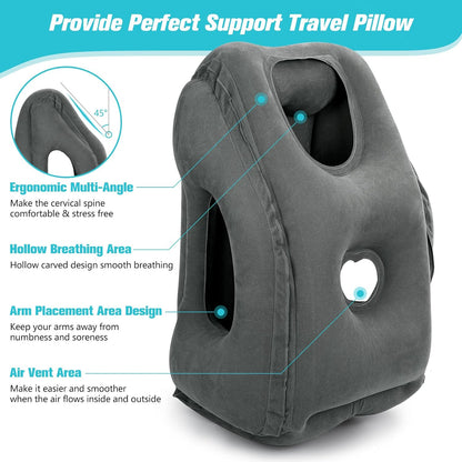 Rewondah Inflatable Travel Pillows for Airplanes | Airplane Pillow for Long Flight | Travel Plane Pillow for Airplanes Sleep Support | Blow up for Long Flights to Avoid Neck Pain