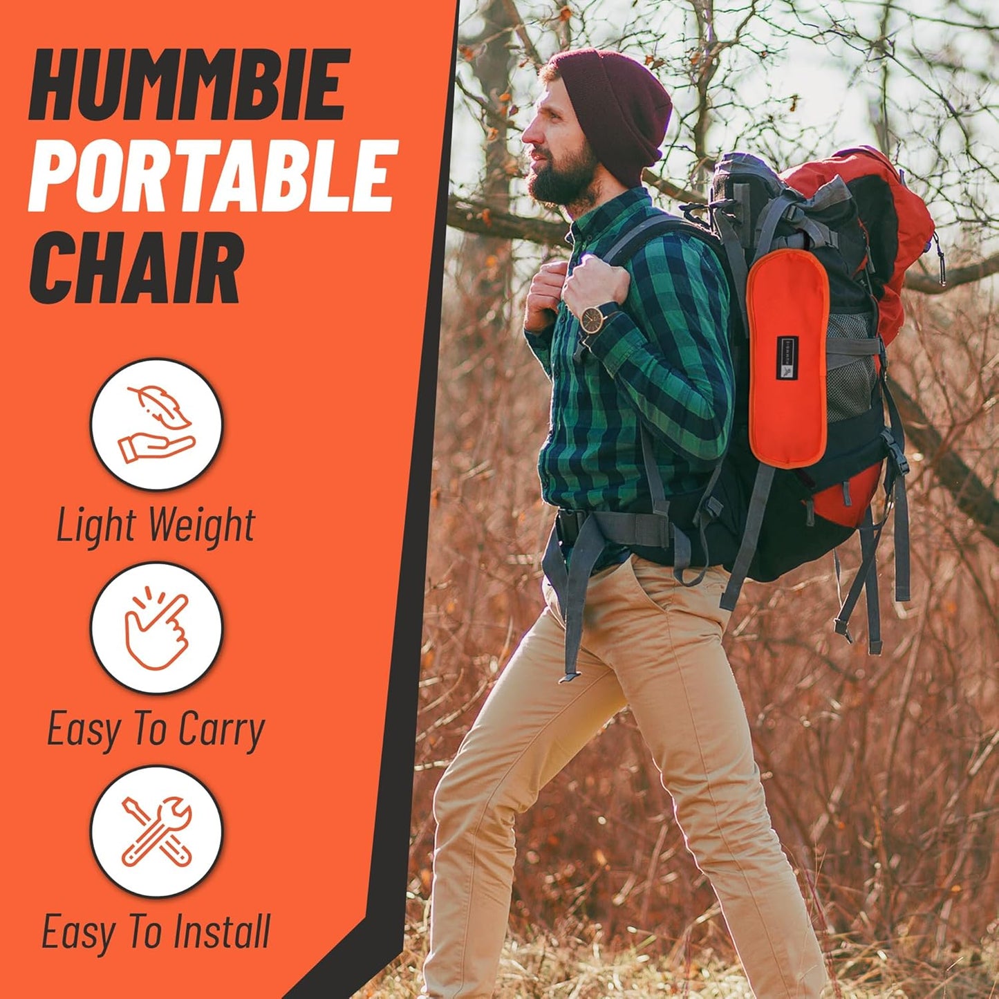 Portable Camping Chair - Light Weight Folding Chair with Compact Design for Camping, Backpacking, Hiking, Fishing, Beach or Any Other Outdoor Adventures