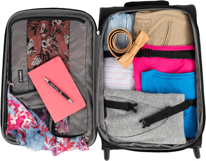 Travelpro Tourlite Softside Expandable Upright 2 Wheel Luggage, Lightweight Suitcase, Men and Women, Black, Carry-On 22-Inch