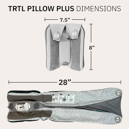 trtl Pillow Plus - Plane Neck Pillow for Traveling - Plane Pillow with Foam Padding for Head and Neck Support - Machine Washable - Waterproof Carry Bag