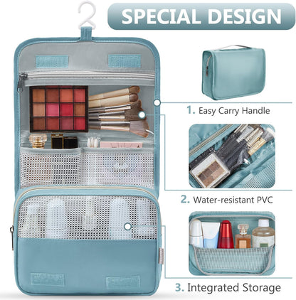 8 Set Packing Cubes for Travel, Gifts for Women Mom,Anti-Tearing Suitcase Organizer for Luggage with Shoe & Hanging Toiletry Bag,OlarHike Vacation Essentials & Accessories for Cruise Ship, Blue Gray