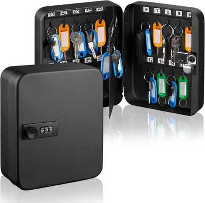 AdirOffice Steel Combination Lock Keys Cabinet Security Storage Box Organizer Holder Locked Key Box Wall Mount 30 Slots