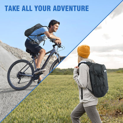 Zavothy 18L Multipurpose Hiking Backpack with 3L Water Bladder – Durable Hydration Backpack with Insulated Bladder Compartment, Hidden Helmet Holder & Rain Cover – for Hiking, Commuting, and Camping