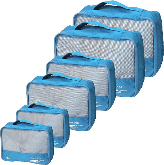 Packing Cubes Set Travel Luggage Organizers Suitcase Lightweight Accessories (Sky Blue)
