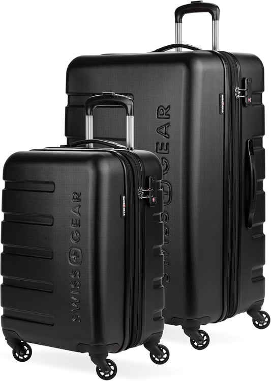 SwissGear 7366 Hardside Expandable Luggage with Spinner Wheels, Black, 2-Piece Set (19/27)