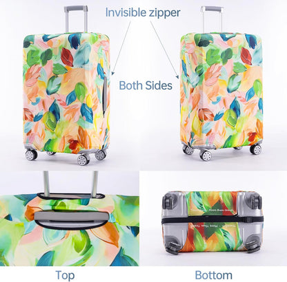 Travelkin Luggage Covers For Suitcase Tsa Approved,Suitcase Cover Protector Fit 18-32 Inch Luggage (Coloured Leaves, M)