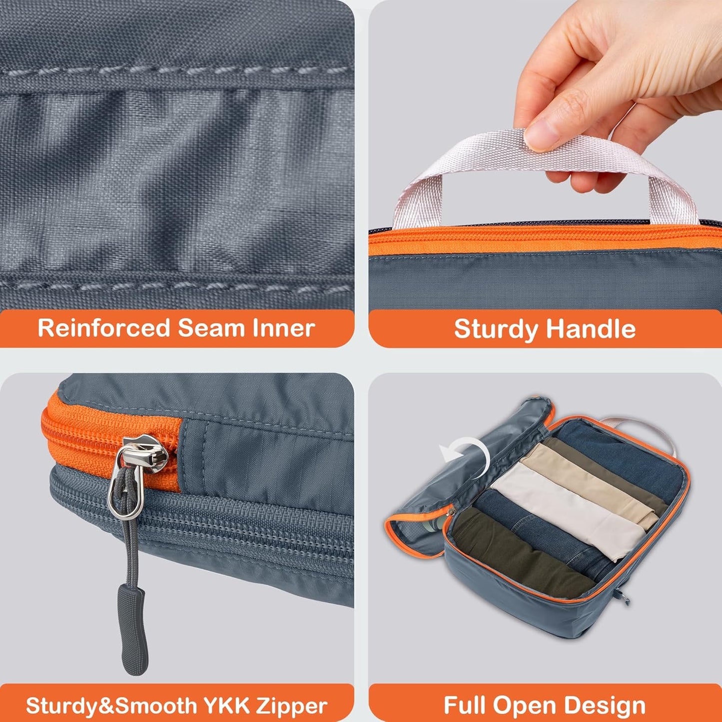 Cipway Compression Packing Cubes, Ultralight Luggage Organizer Bags, Travel Essentials for Carry on Suitcase (3 Piece,Gray)