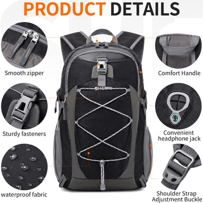 40L Hiking Backpack Lightweight Daypack Waterproof Travel Camping Backpack for Men Women Sport Packable