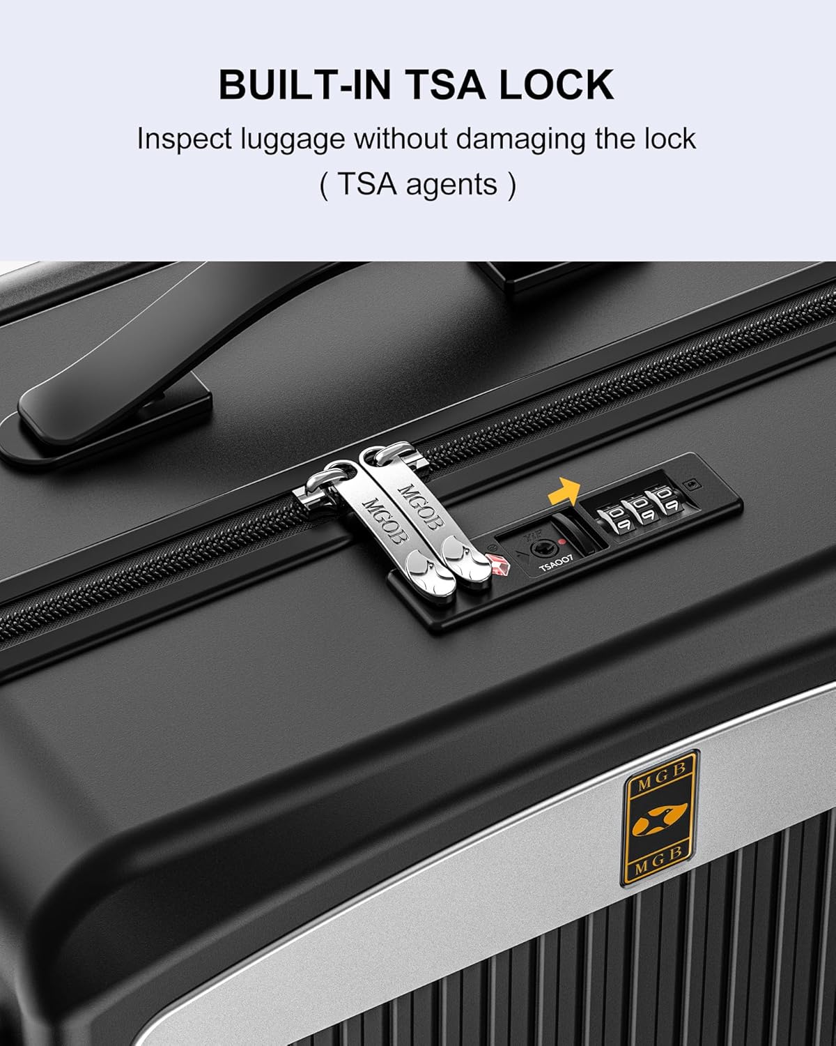 MGB Carry on Luggage 22 X 14 X 9 Airline Approved Suitcase with Wheels,20 Inch Travel Suitcase Lightweight with Spinner wheels And Hard Luggage Airline Approved with TSA Lock Carry on