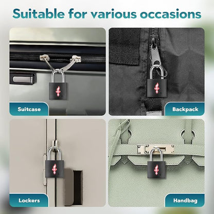 4 Pack Neon Square TSA Approved Luggage Locks - Image 5
