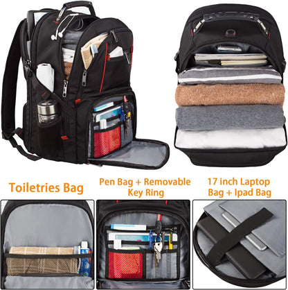 LTINVECK Travel Laptop Backpack, Extra Large Backpack for Men Women with USB Charging Port, TSA Friendly Heavy Duty Big Business Computer Backpacks Bag Fit 17 Inch Laptops, RFID Backbag