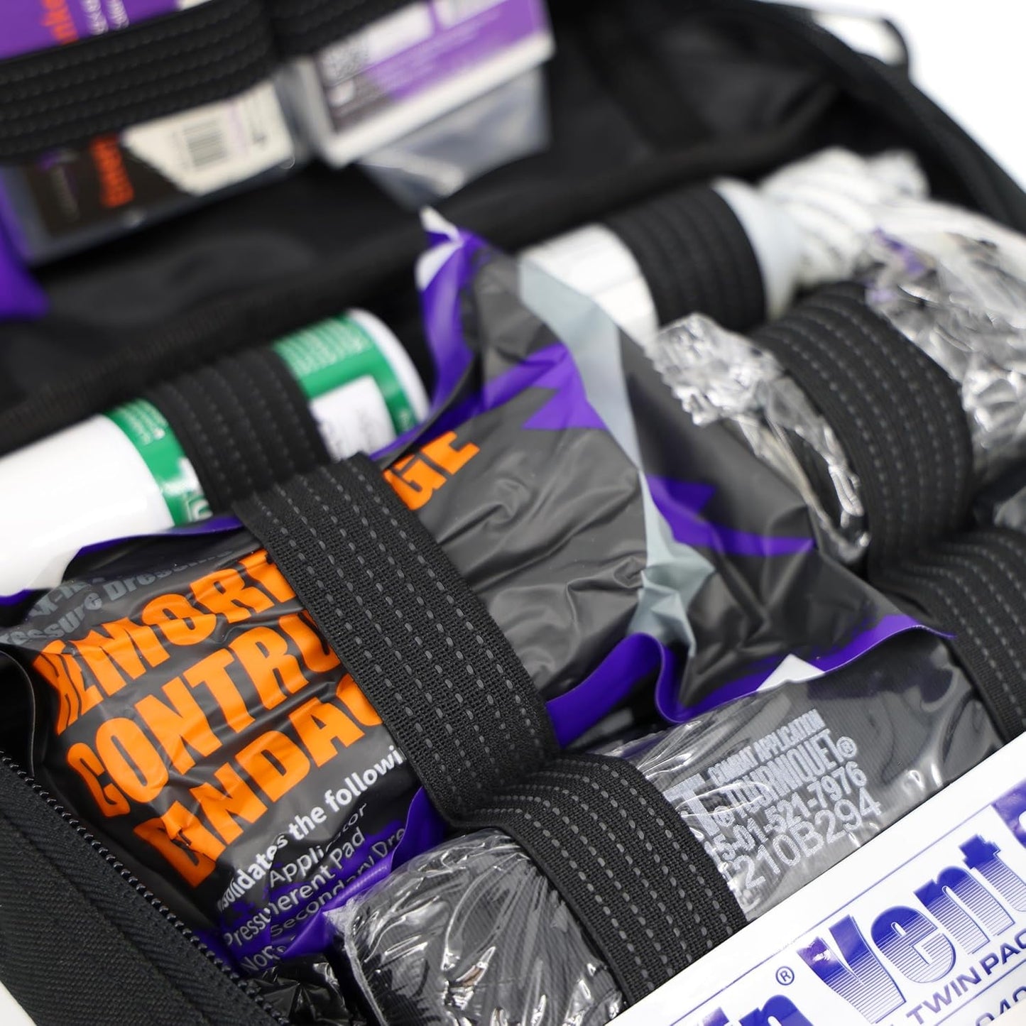 Lightning X Rip-Away Officer's Patrol Tactical Gunshot & Trauma IFAK Kit w/Headrest Mount - Black