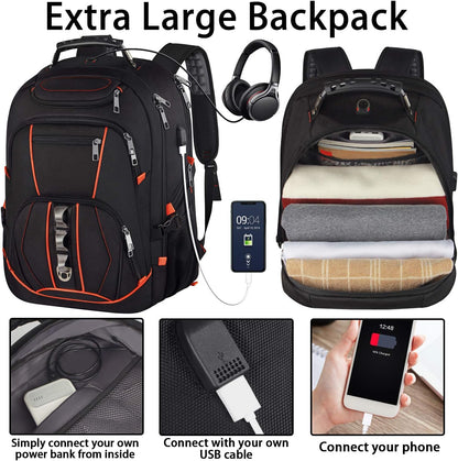 Travel Laptop Backpack,Extra Large 18.4 inch Gaming Laptop Backpacks with USB Charging Port,Big Capacity TSA Friendly RFID Anti Theft Pocket Durable College unisex Heavy Duty Computerbag