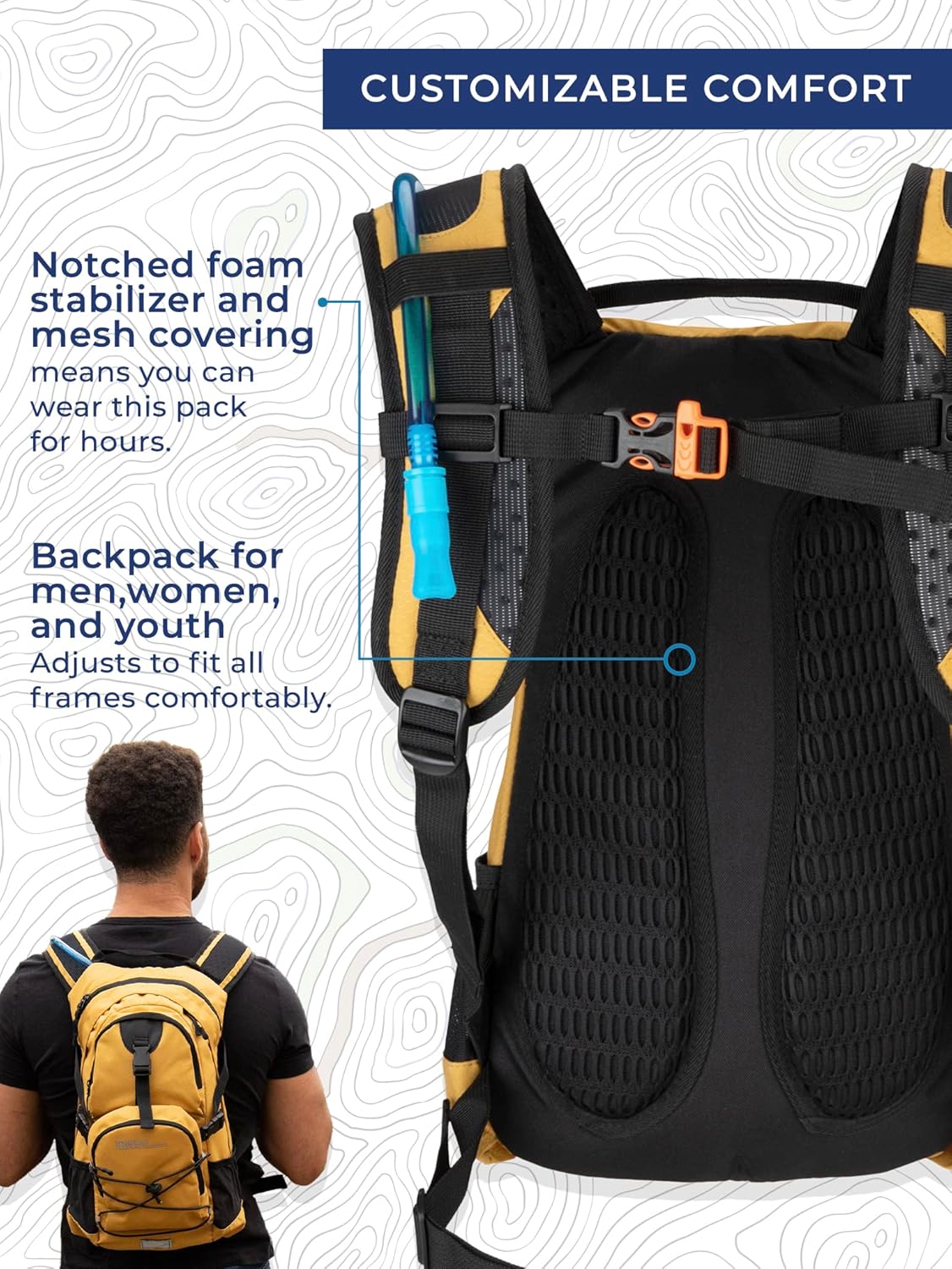 National Park Foundation 18L Hydration Backpack with 2 Liter Hydro Water Bladder Bag, Lightweight Daypack for Cycling, Hiking, Running, Climbing, for Men Women Kids