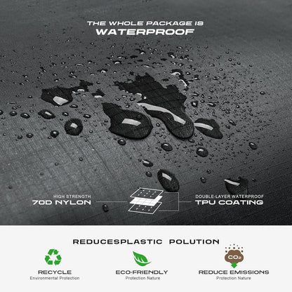 TPU Vacuum Bag for Travel, 70D Nylon Reusable Compression Bag with IP67 Waterproof Zipper, Compression Packing Cubes for Clothing, Space Saver Bags for Luggage and Backpack (Full Open, Grey,1Pcs)