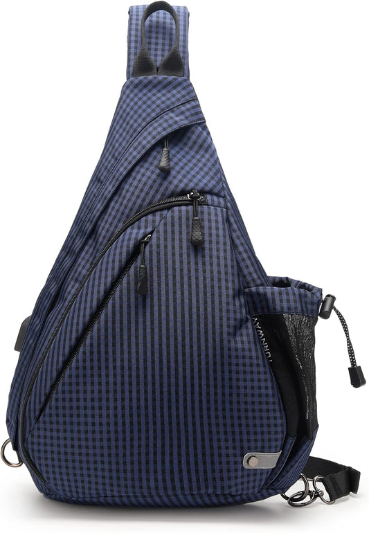 Water-Proof Sling bag/Crossbody Backpack/Shoulder Bag with USB Charging Port for Travel, Hiking, Cycling, Camping