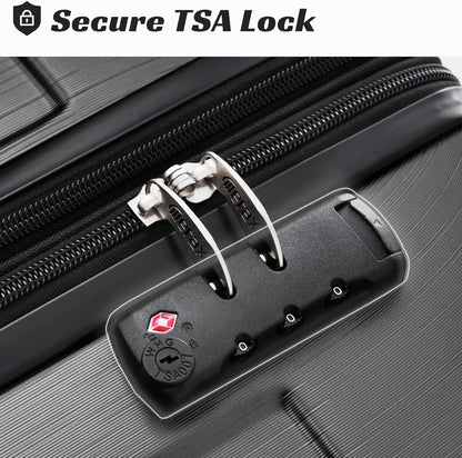 Merax Luggage Set 3 Piece Hardshell Suitcases with Spinner Wheels, TSA Lock, Lightweight Travel Luggage 20" Carry On 24" 28" Checked for Family Trips