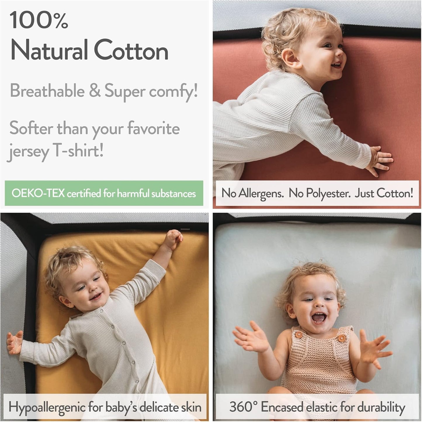 Pack and Play Sheets Fitted – Compatible with Graco Pack n Play Playard Crib and Other 27 x 39 Inch Playpen Mattress – Snuggly Soft 100% Jersey Cotton – Dusty Blue + Navy – 2 Pack