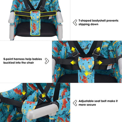 Hook On Chair, VEEYOO Clip On High Chair Folding Fast Table Chair with Storage Bag, Portable Baby Feeding Seat Attach to Table for Home and Travel