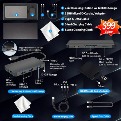 HP OmniBook 5 Flip 2-in-1 14" 2K Touchscreen Laptop, Intel 7 150U, 16GB LPDDR5, 1.16TB Storage(1TB SSD+160GB Docking Station Set), Backlit Keyboard, 5MP IR Camera, Wi-Fi 6E, Windows 11 Pro, Silver