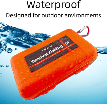 Mini Survival Fishing Kit Small Emergency Fishing TackleBox Pocket Outdoor Fishing Set Travel Party Fishing shoebox Surf Survivalist Fishing Accessories Pack Fishing Gear Gifts for Starter Men