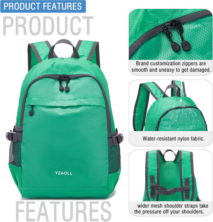 YZAOLL Small Lightweight Packable Hiking Backpack, 20L Hiking Backpack Day Pack for Women Men Travel Camping Vacation,Qing